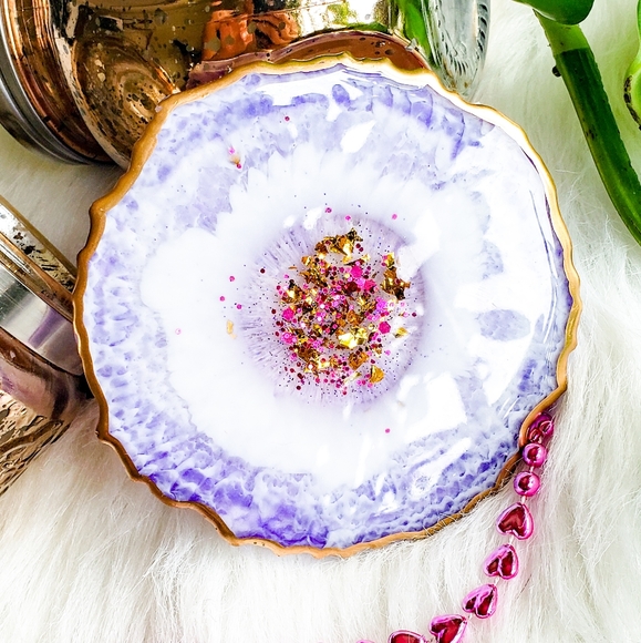 Set of 2, Resin Geode Coaster Set - Picture 7 of 12